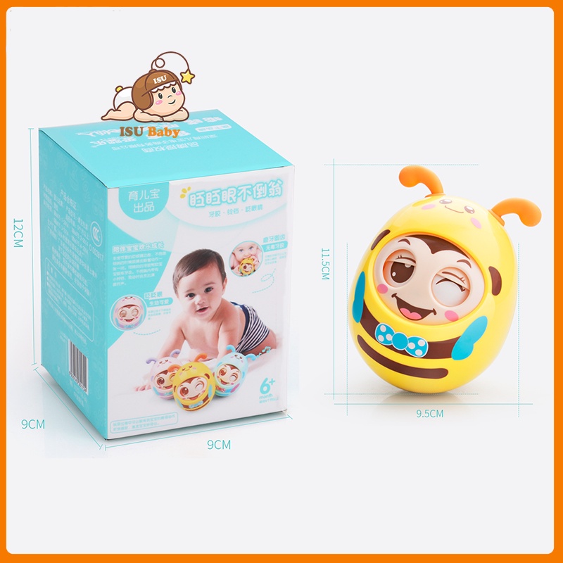 Lật đật cho bé trai bé gái từ 6 tháng trở lên hình chị ong dễ thương có gặm nướu kèm nhạc chuông