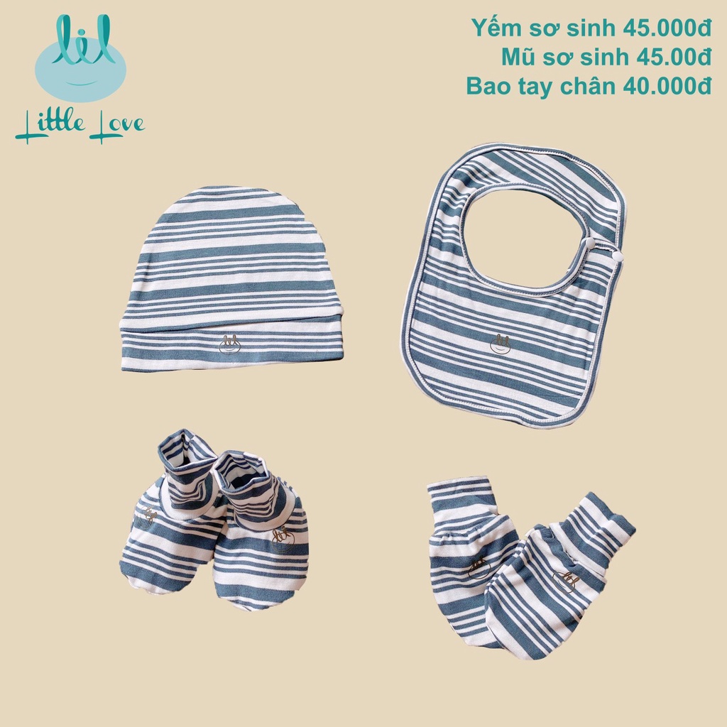 Sét mũ, bao tay bao chân, yếm Bamboo, Little Love cho bé | Minizon Kids