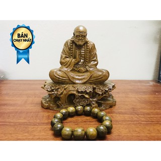 Tượng Đạt Ma sư tổ bằng gỗ bách xanh nguyên khối -Tặng vòng tay gỗ bách xanh