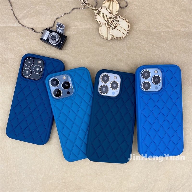 Ốp Điện Thoại Silicon Dẻo Màu Xanh Dương Cho IPhone 13 12 11 Pro X XS MAX XR