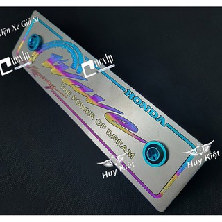 Bảng tên wave titan điện phân kèm 2 ốc titan thật gr5
