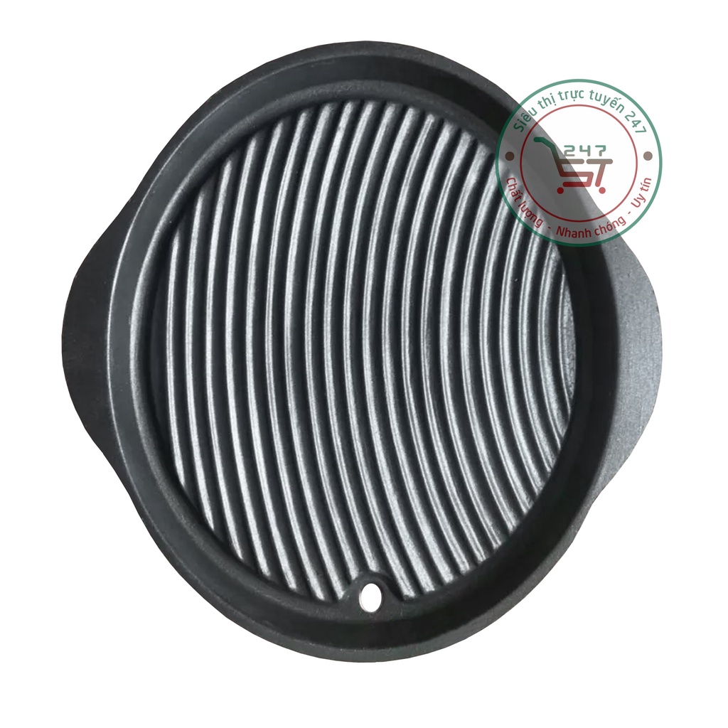 Chảo nướng tròn sọc cong chống dính 26x26 cm đa năng Chảo nướng trên bếp ga tiện dụng