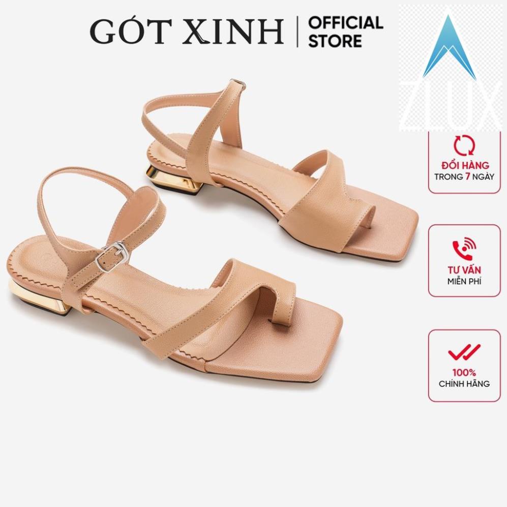 💇 Giày sandal nữ GÓT XINH SD11 màu đen da mềm xỏ ngón đế vuông cao 3cm 💇