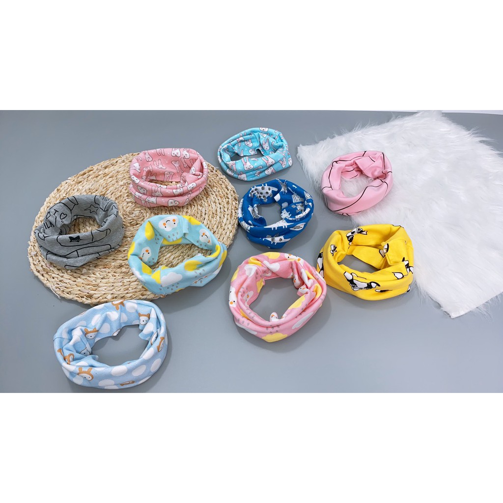 Khăn ống cotton  quấn cổ đa năng cotton giữ ấm cho bé phong cách Hàn Quốc