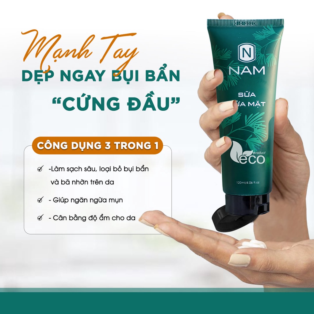 Sữa rửa mặt trắng da cho nam dành chuyên dùng cho da mụn Thiên Nhiên Việt 120ml