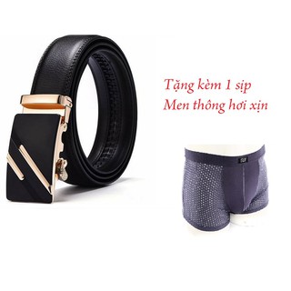 Dây nịt, dây lưng da cao cấp, thắt lưng da, dây nịt nam 2018 tặng kèm 1 sịp nam xịn
