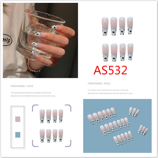 [Hàng mới về] Bộ 24 móng tay giả dán họa tiết kim cương sang trọng cho tiệc cưới