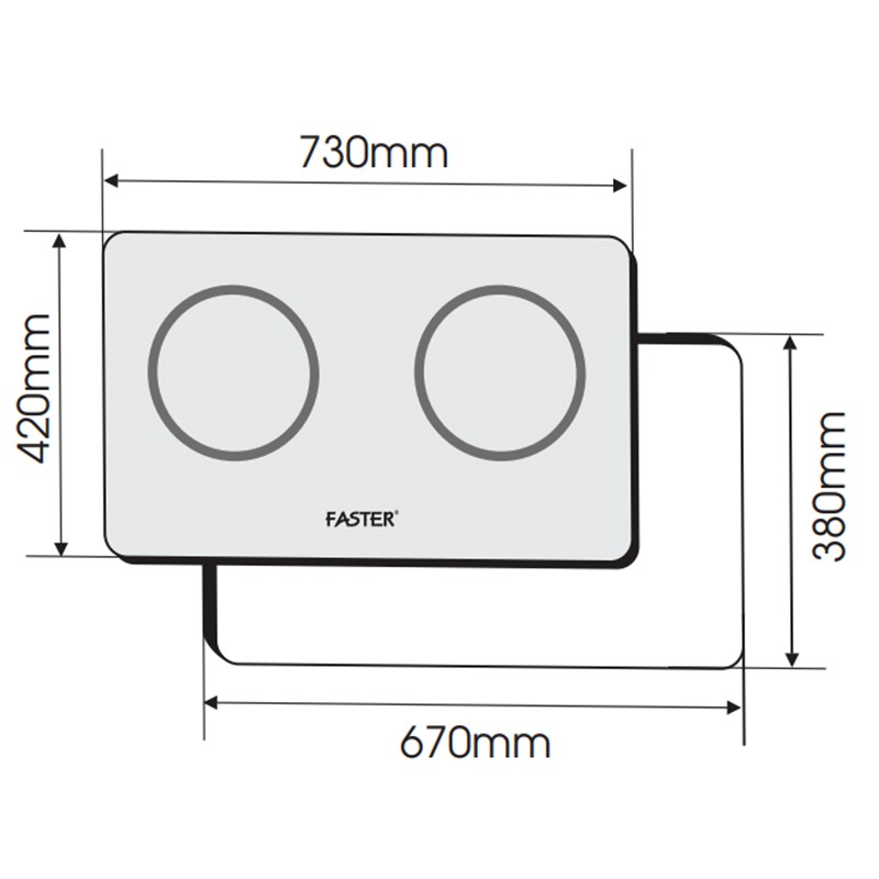 Bếp từ Faster FS 741G nhập khẩu Đức, bếp từ đôi, bếp điện từ