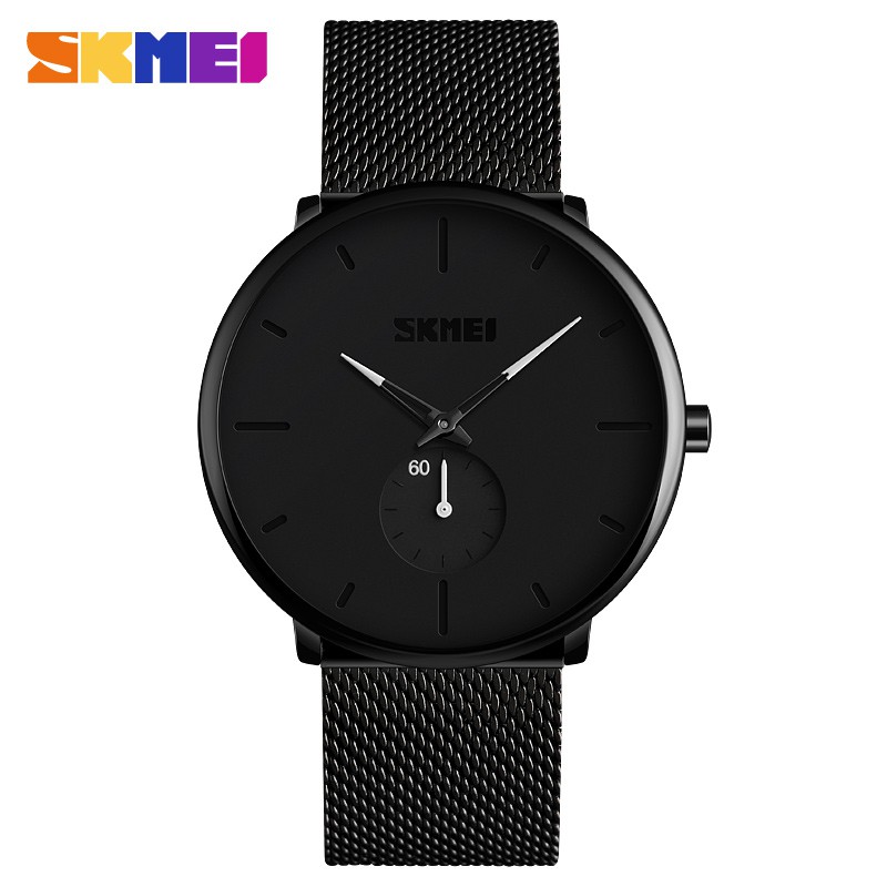 Đồng Hồ Analog Máy Quartz Dây Lưới Thép Chống Thấm Nước SKMEI