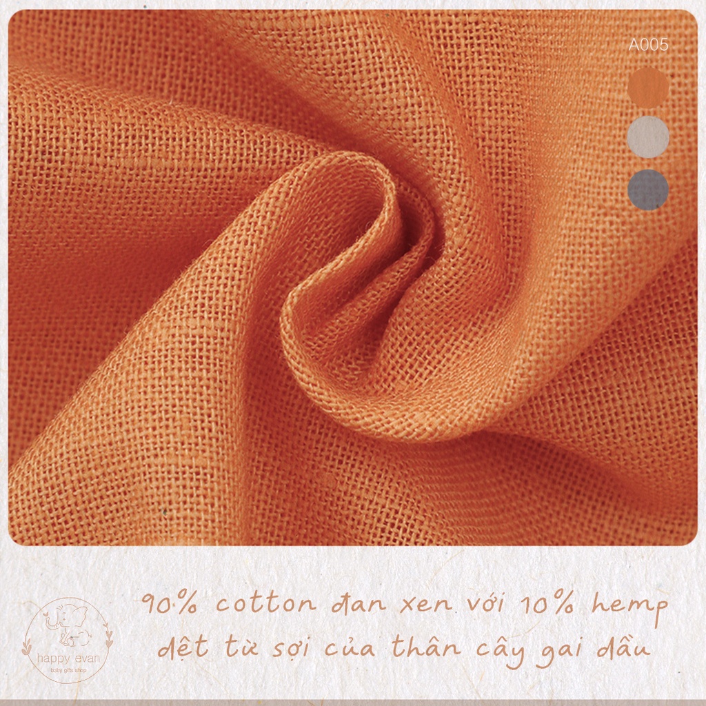 [Freeship] [Auth Tiny People] Áo cách điệu chéo vạt sau, chất cotton đan xen chất hemp cao cấp, thoáng mát, chống tia UV