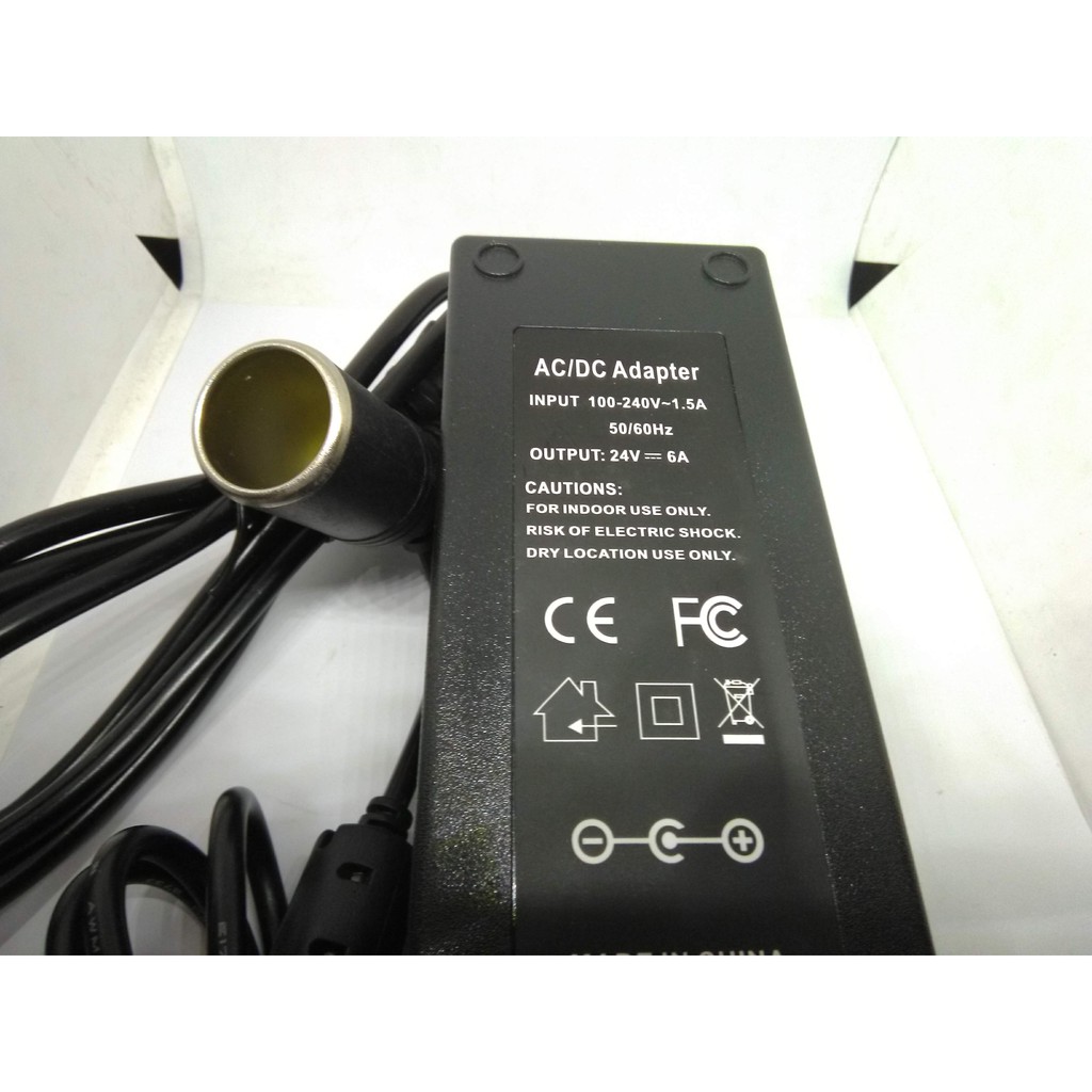 Bộ chuyển nguồn 220V AC sang 24V DC 6A đầu ra lỗ châm tẩu thuốc/jack 5.5x2.1mm (adapter,adaptor)