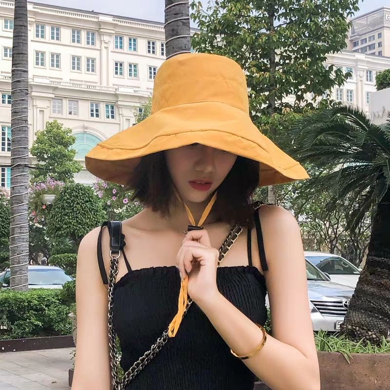 Mũ vành chống nắng chống tia UV chống gió phong cách Hàn Quốc có thể đội hai mặt thời trang cho sinh viên