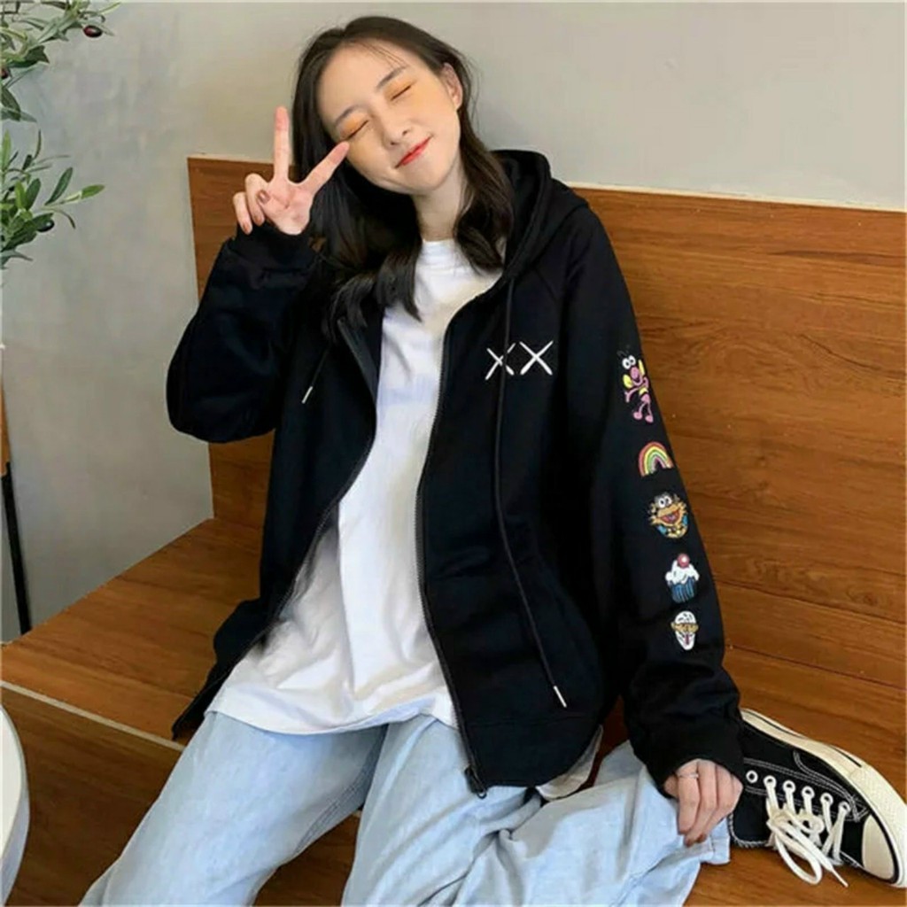 [HÀNG THIẾT KẾ] Áo Cardigan Nam Nữ Unisex, chất nỉ dày dặn In Sticker Ver 2 SIêu Hot ANIGO UNISEX | BigBuy360 - bigbuy360.vn