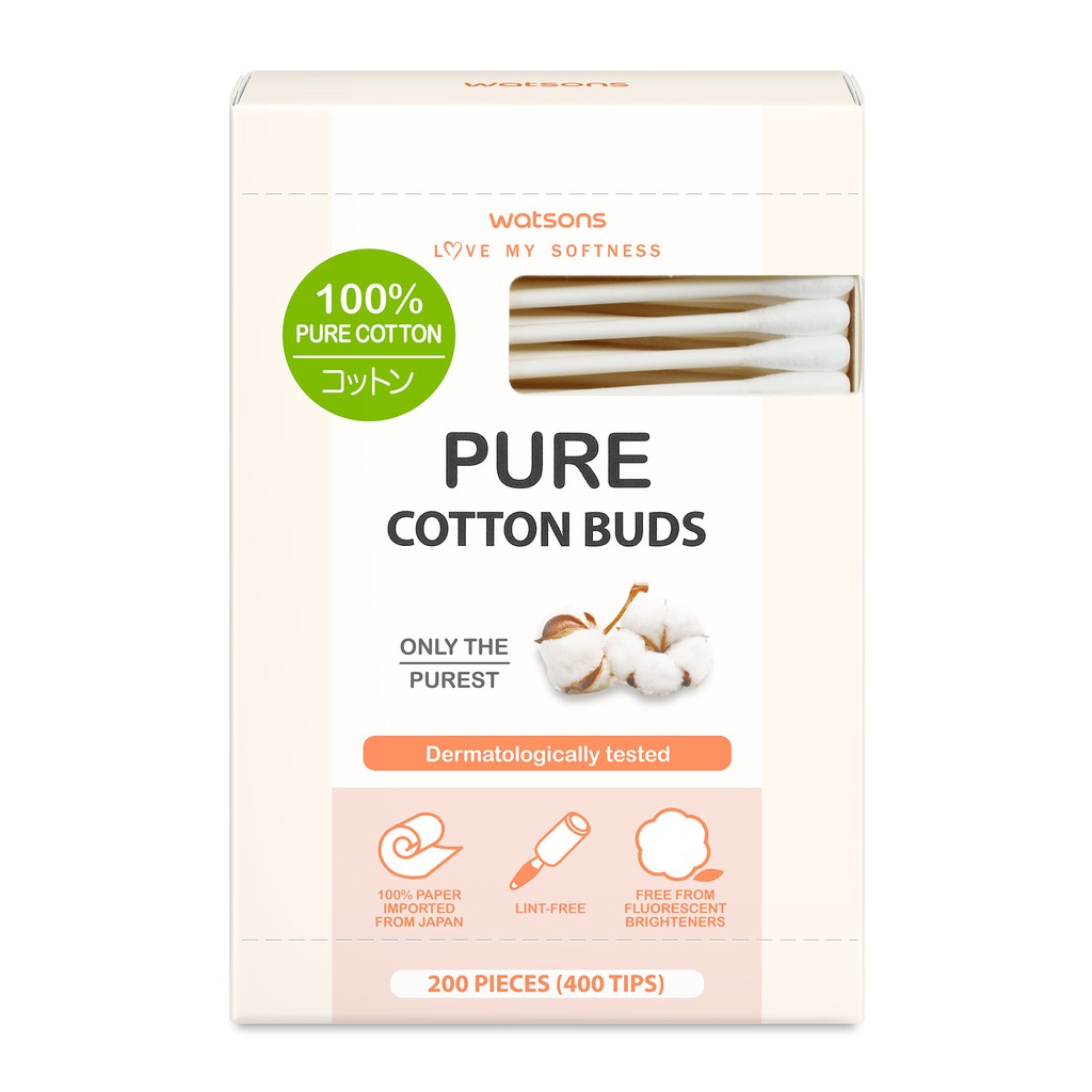 Bông Tăm Watsons Love My Softness Pure Cotton Buds 200 Cây