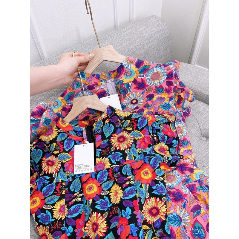 váy jum hoa cổ xẻ siêu xinh | BigBuy360 - bigbuy360.vn