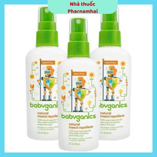 Nhà thuốc Pharnamhai, Tinh Dầu Xịt Chống Muỗi Babyganics Natural Insect Repellent 59ml