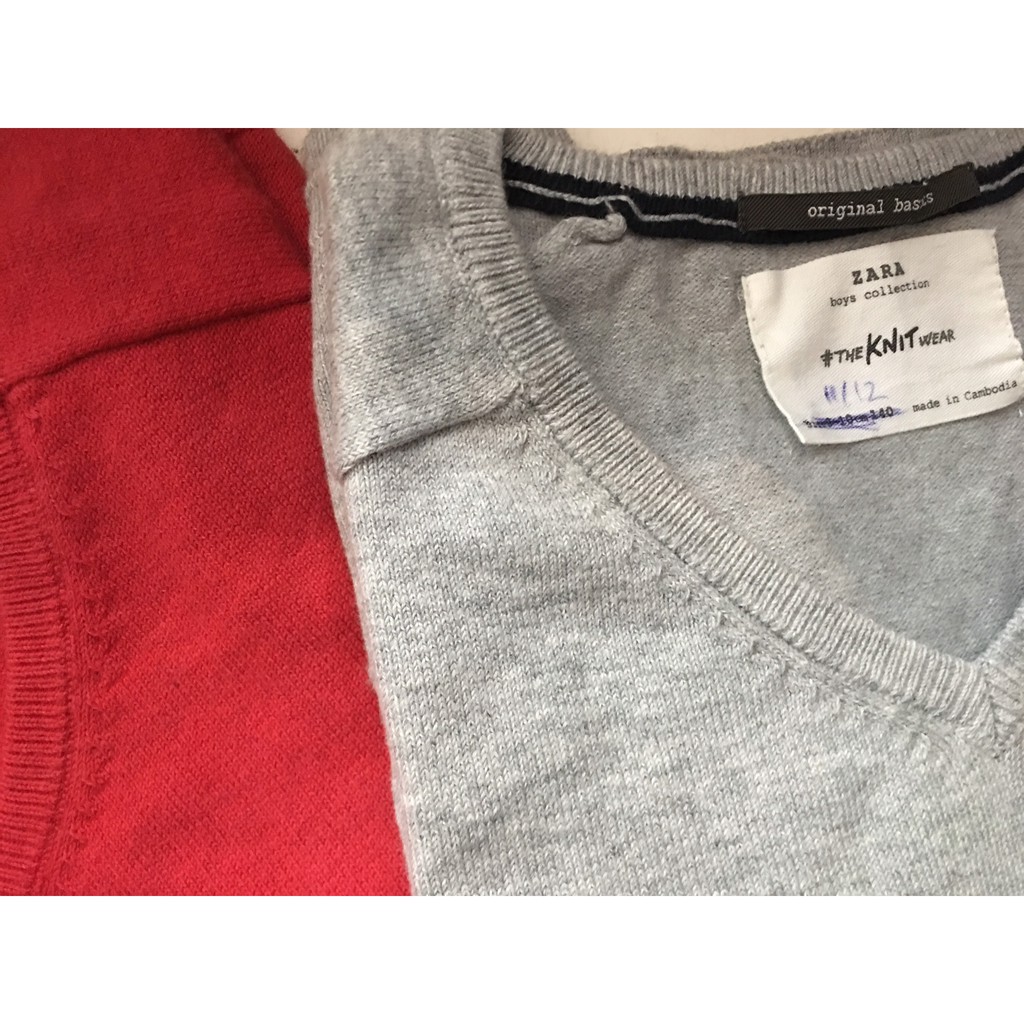 Áo len bt cổ tim Zara trộn màu size 9/10-13/14