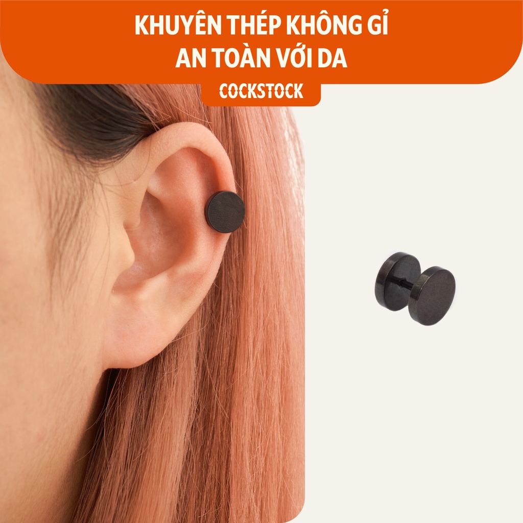 Khuyên tai trơn mặt tròn dẹt CockStock