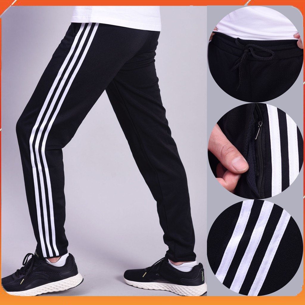 Quần Thể Thao Nam 3 Sọc Trắng, Ống Suông Phong Cách MT112