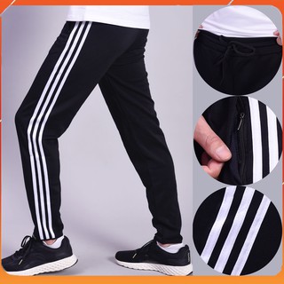 Quần Thể Thao Nam 3 Sọc Trắng, Ống Suông Phong Cách MT112