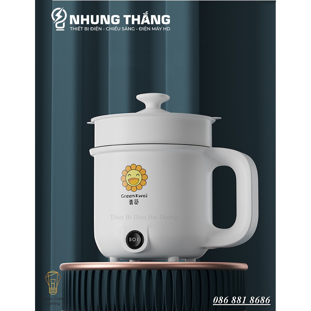 Nồi Lẩu Điện mini Green Kwai SDD-18 - Ca Nấu Mì,Chiên,Sào Đa Năng - Dung Tích 1.8L -Lòng Nồi Chống Dính