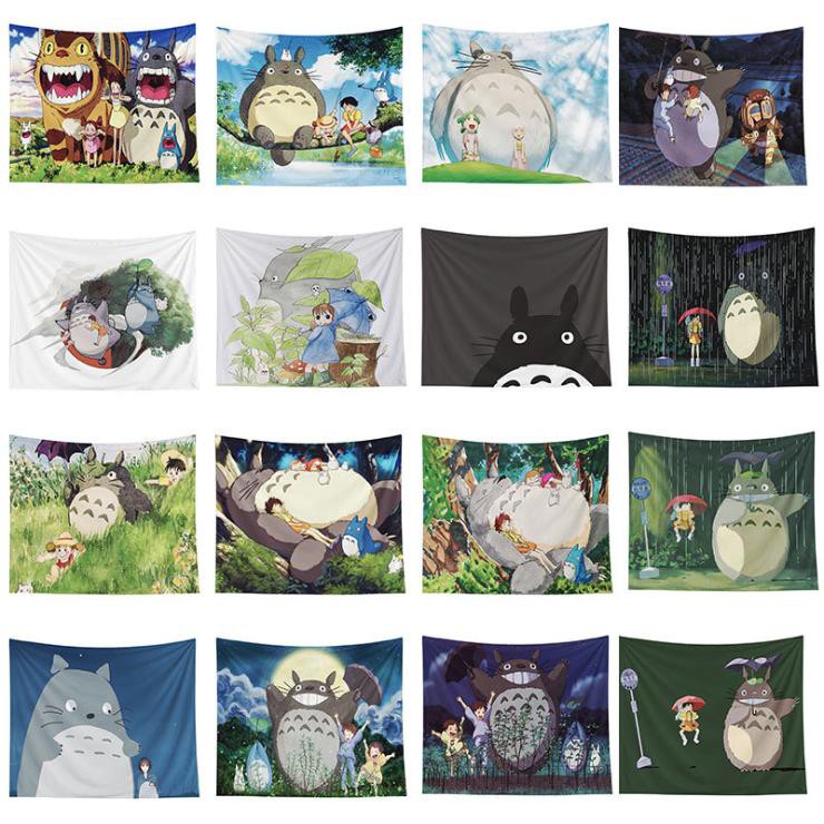 Vải treo tường trang trí phòng ngủ, nội thất họa tiết Totoro