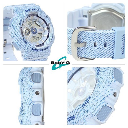 Đồng hồ nữ Casio Baby G BA-110DC-2A3DR Dây Nhựa Màu Xanh - Chống Nước 100m - bảo hàn