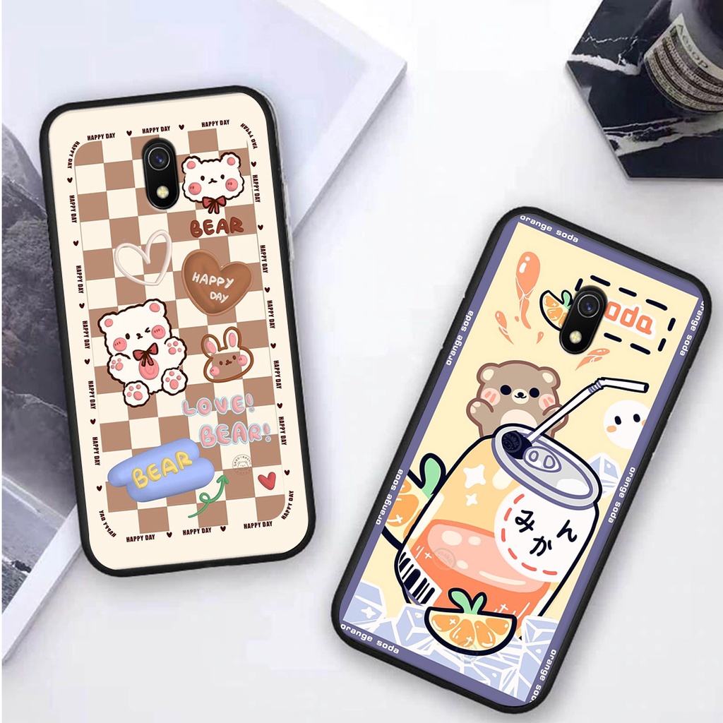 Ốp lưng Xiaomi REDMI 8A in hình 3D GẤU cute be@r, soda, happy day cực hot ,thời thượng