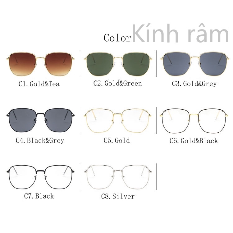 Kính mát gọng kim loại chống nắng UV400 cho nam &amp; nữ