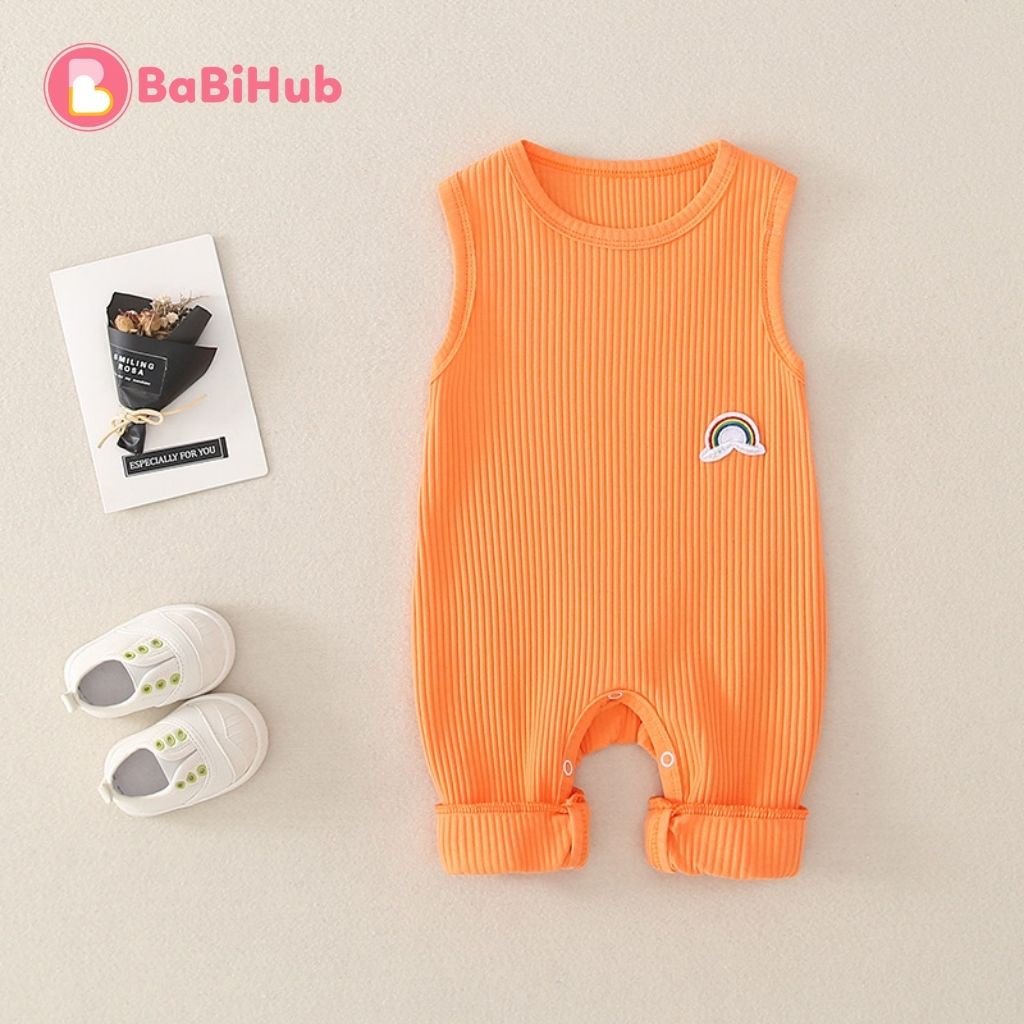 Bộ jumpsuit không tay cho bé PatPat nhiều màu, công nghệ dệt kim với chất vải cotton an toàn cho da