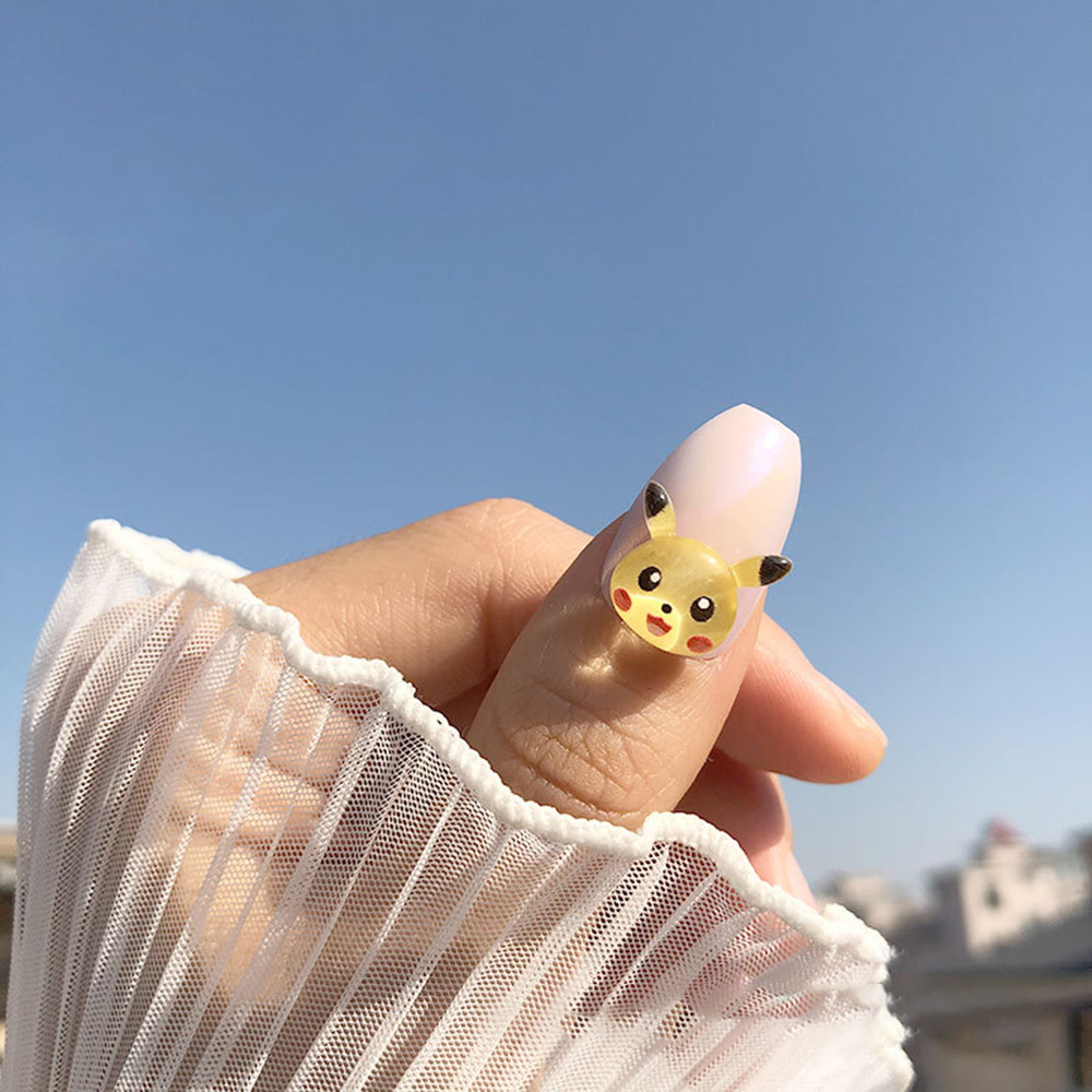 [Hàng mới về] 1/10 Đá giả đính móng trang trí nghệ thuật bằng nhựa resin hình gấu/pikachu