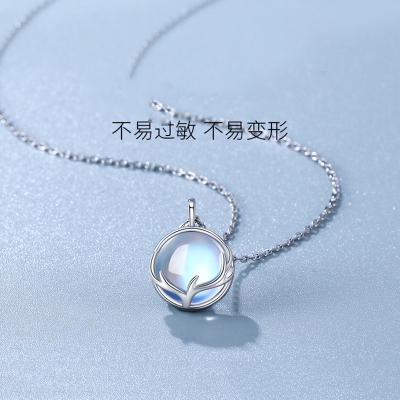 [Hàng Mới Về] Dây Chuyền Mặt Hình Trái Tim Đính Đá Mặt Trăng Nhỏ Thời Trang Mùa Hè Cho Nữ