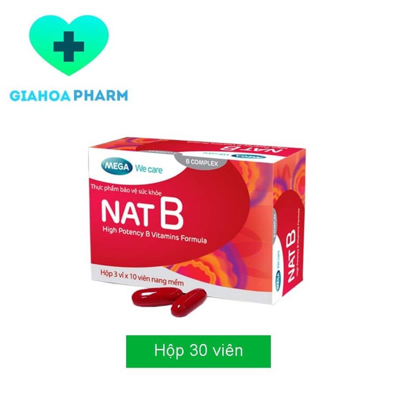 Nat B (Mega We care) - Viên uống bổ sung vitamin nhóm B, hỗ trợ sức khoẻ khi mệt mỏi, căng thẳng, stress