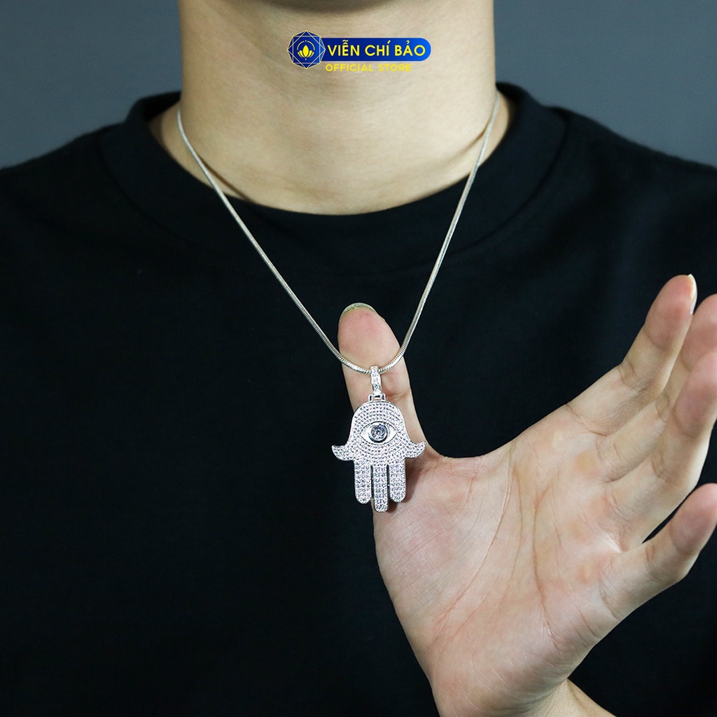 Mặt dây chuyền nam hình con mực đính đá chất liệu bạc 925 thời trang phụ kiện trang sức Viễn Chí Bảo M300286