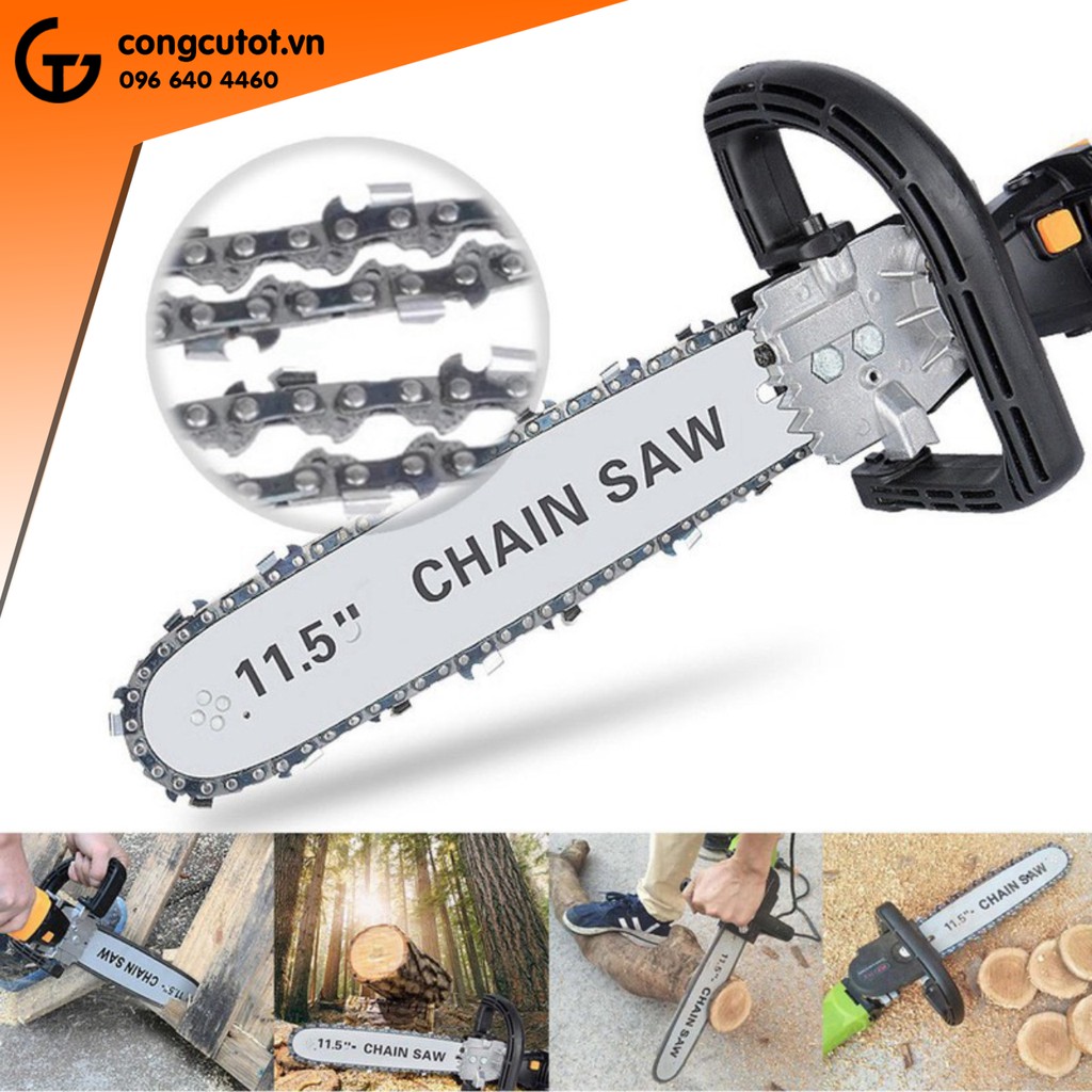Bộ Chuyển Đổi Cưa Xích Gắn Máy Mài Máy Cắt Cầm Tay Hàng Loại Tốt Bình Tra Nhớt Tự Động 11.5 Inch