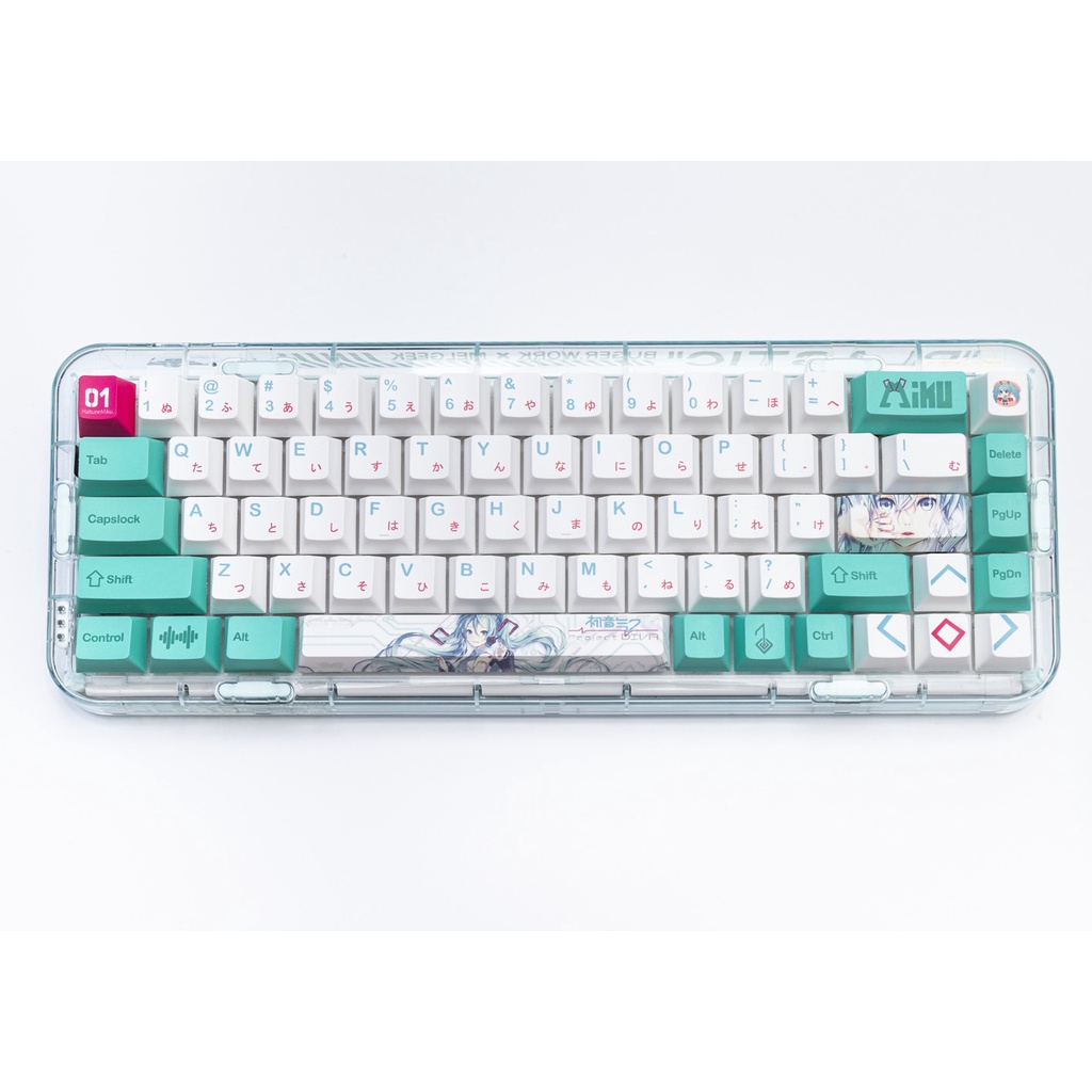 141 Phím Hatsune Miku Keycap Cherry Profile Anime PBT Dye Sub Bàn phím cơ học Keycap Set