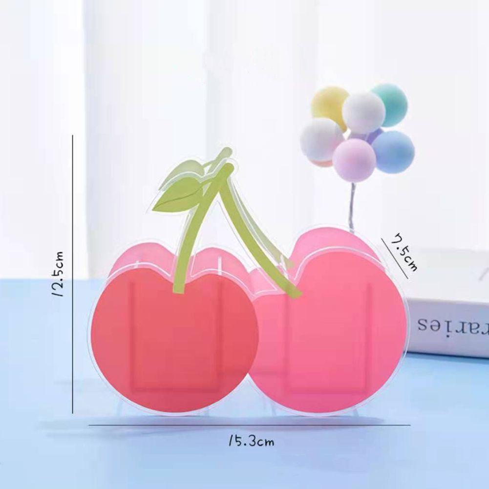 LAKAMIER Hộp Đựng Bút Bằng Acrylic Nhiều Ngăn Họa Tiết Cherry Màu Cầu Vồng Độc Đáo Tiện Dụng