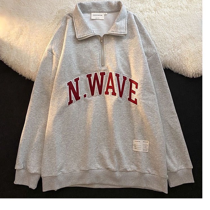 Áo sweater cổ bẻ in chữ thời trang cho nữ | BigBuy360 - bigbuy360.vn