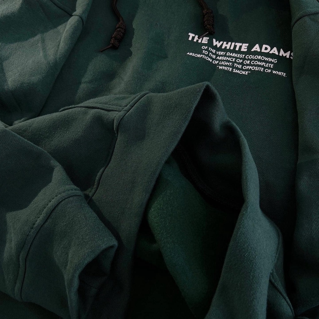 [sẵn] Áo hodie tay dài form rộng in chữ White Adam ( ảnh thật tại shop) Tanazi Closet