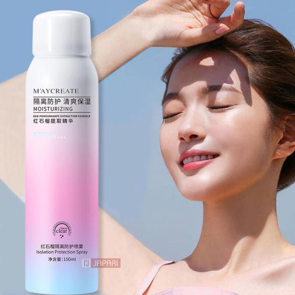 Xịt Chống Nắng Maycreate Trắng Da 150ml Nội Địa Trung Bật Tông Sau Sử Dụng