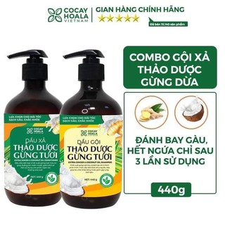 Combo dầu gội gừng dừa hữu cơ cỏ cây hoa lá