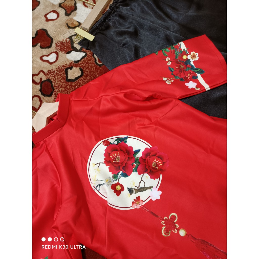 [Hàng may tại nhà]Sét 3 Món Áo Dài Cách Tân Mới - Quần - Kèm Mấn. | BigBuy360 - bigbuy360.vn