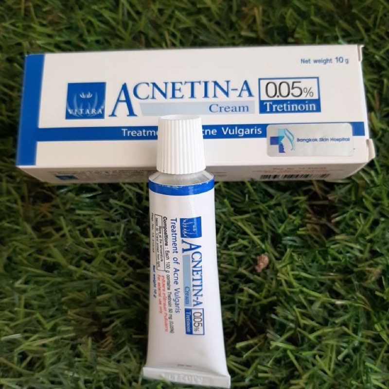 Acnetin A Cream Tretinoin 0,05% Thái Lan kem đẩy mụn mờ thâm trẻ hoá da 10g