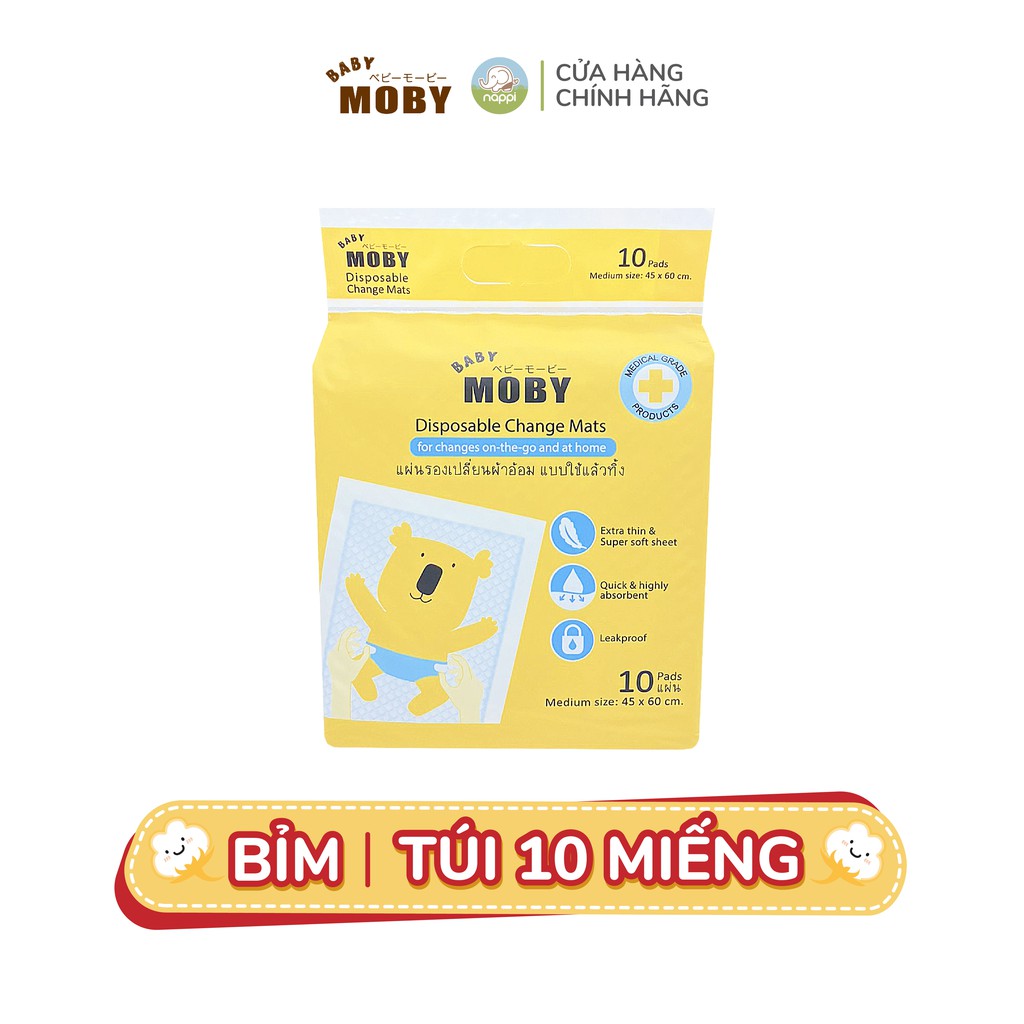 [COMBO SIÊU TIẾT KIỆM] Combo 03 Bịch miếng lót chống thấm Moby (10 miếng/bịch)