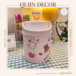 ❤️Thùng rác mini nắp lật🗑️ thùng rác để bàn 16.8cm tiện dụng đa năng siêu dễ thương trang trí bàn học decor bàn làm việc