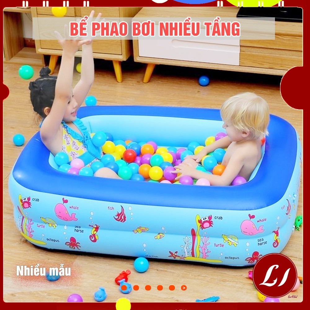 BỂ PHAO BƠI bơm hơi LOẠI DÀY nhiều kích thước cho bé (1m2 và 1m3 và 1m5 )- Nhiều mẫu- HÌNH CHỮ NHẬT