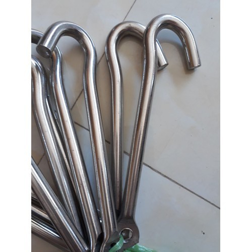 Móc treo quạt, treo đèn dài 20cm - Chất liệu inox không gỉ (móc không đế)