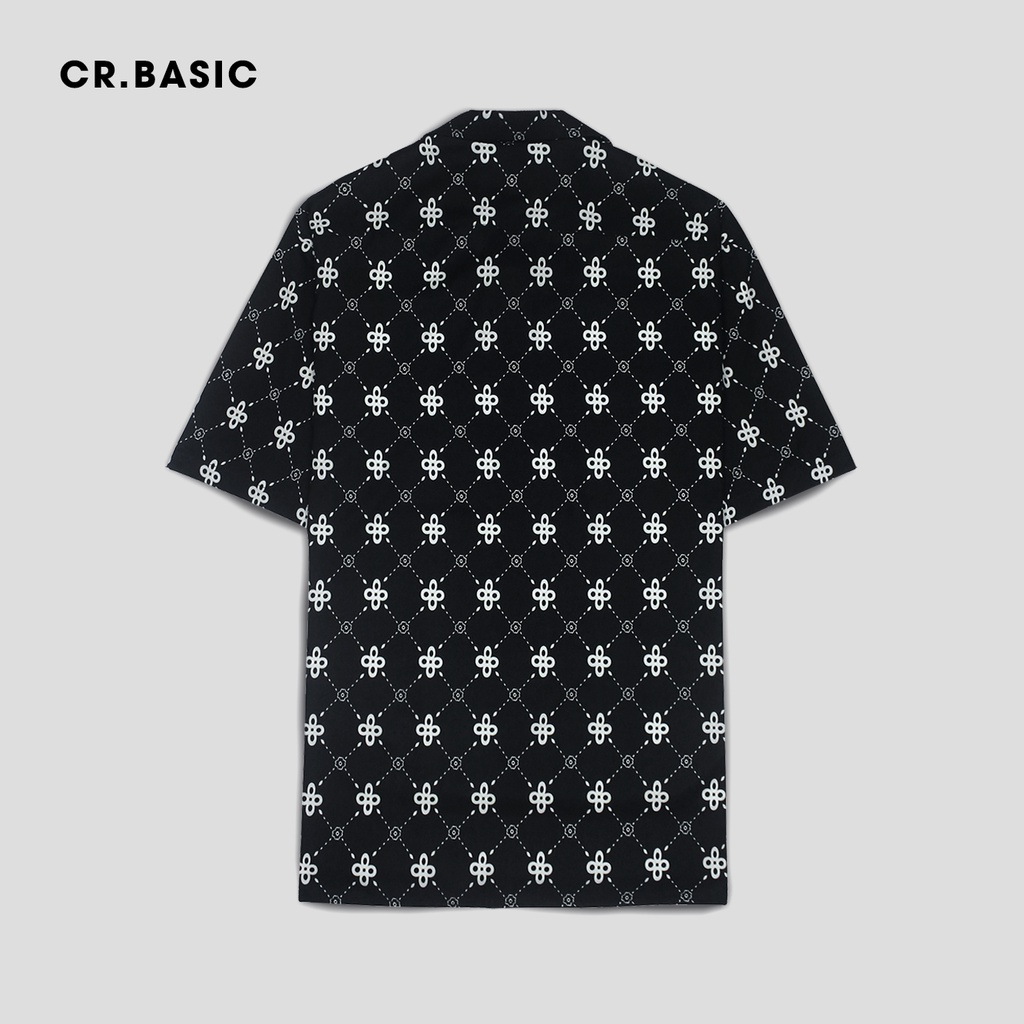 Áo sơ mi tay ngắn nam nữ CR.BASIC form rộng sơ mi họa tiết ngắn tay unisex cộc tay USM607