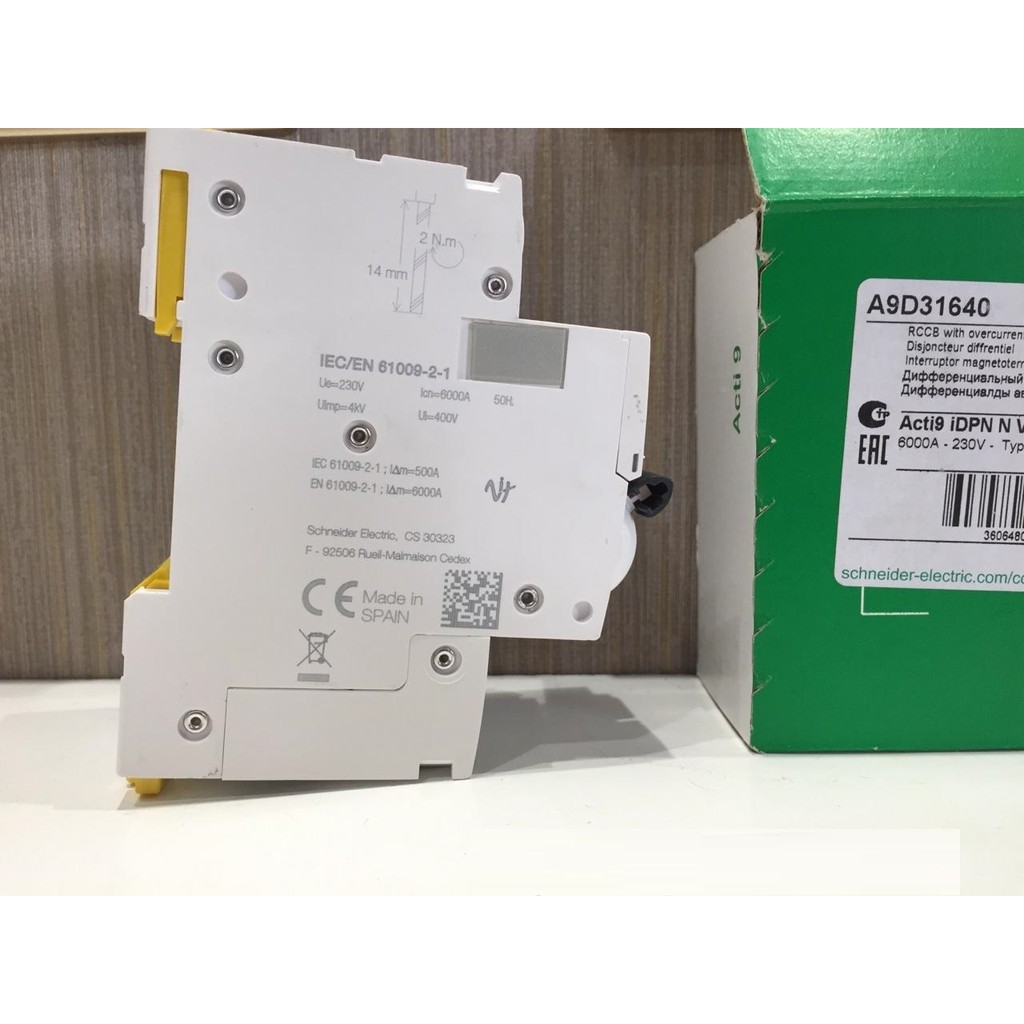 Aptomat chống giật  RCBO 1P+N 6kA 30mA Schneider