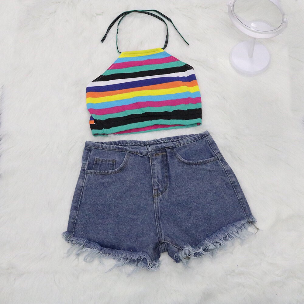 quần short jean nữ đai nhỏ trơn ( HÌNH THẬT ) 526/p0